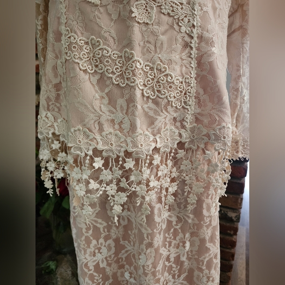 Lorrie Kabala Vintage 80s Lace Two Piece Skirt Set Romantic Boho - Picture 7 of 14